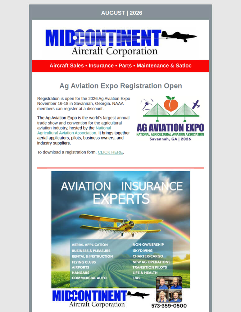 Mid-Continent Aircraft's 2026 Monthly Newsletter