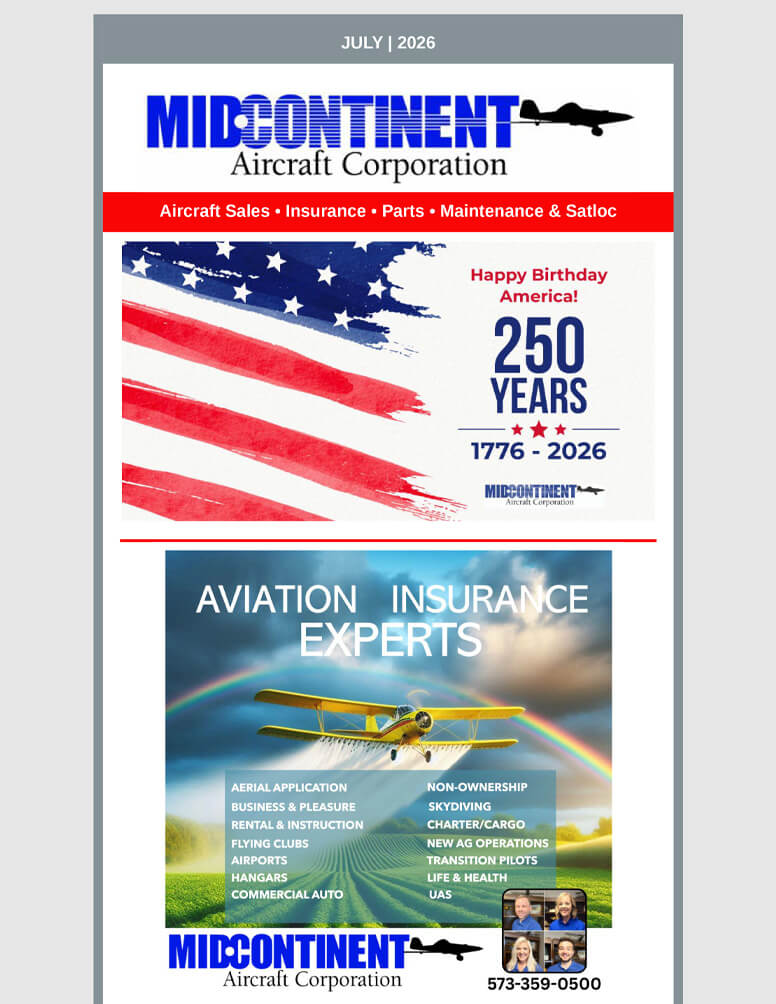 Mid-Continent Aircraft's 2026 Monthly Newsletter